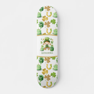 St Patricks Lucky en Birthday Mini Skateboard Bräda 18,5 Cm