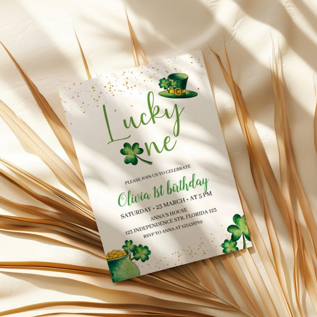 St. Patricks Lucky en födelsedagsinbjudan Inbjudningar (Skapare uppladdad)