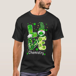 St Patricks Lucky Funny Chemistry Gnome Leopard Gr T Shirt