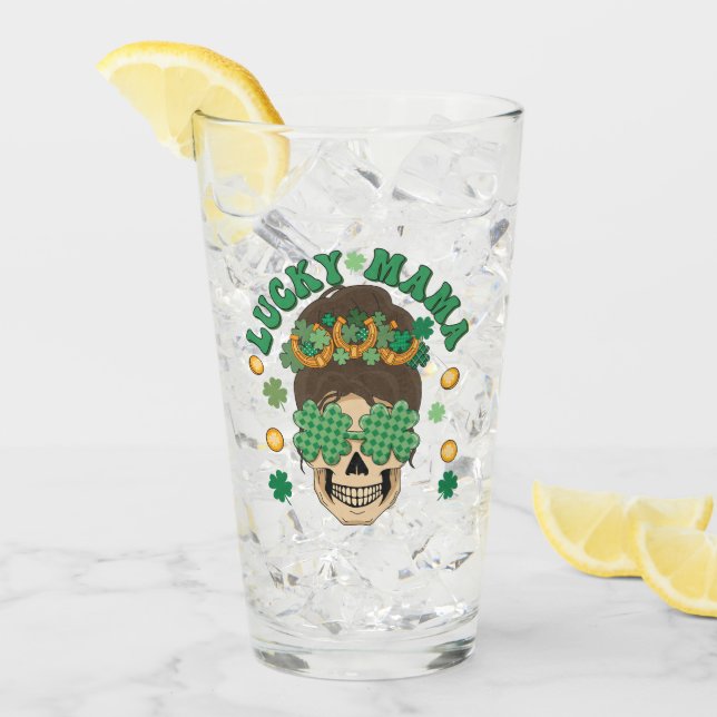 St. Patrick's Lucky Mamma Skeleton Glaskopp (Framsida Ice)