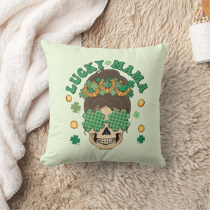 St. Patrick's Lucky Mamma Skeleton Kudde