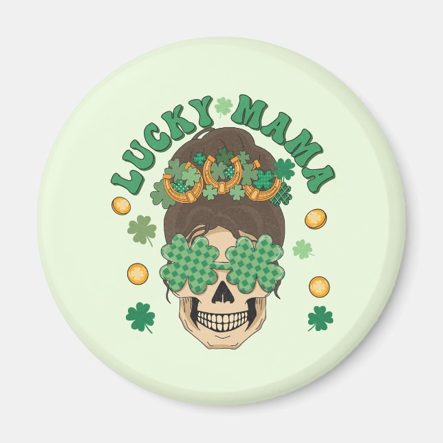St. Patrick's Lucky Mamma Skeleton Magnet (Framsidan)