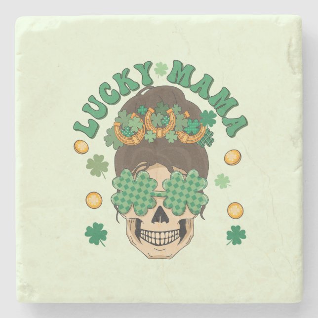 St. Patrick's Lucky Mamma Skeleton Stenunderlägg (Framsidan)