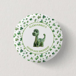 St Patricks Lucky One Dinosaur Button Knapp