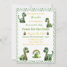 St Patricks Lucky One Dinosaur-inbjudan Inbjudningar