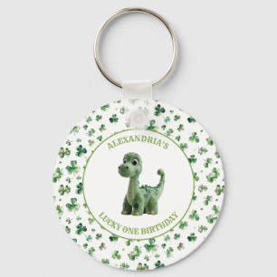St Patricks Lucky One Dinosaur Keychain Nyckelring