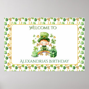 St Patricks Lucky One First Birthday Välkommen Poster