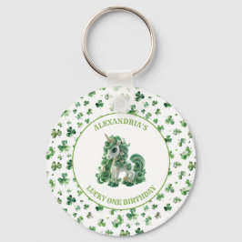 St Patricks Lucky One Unicorn Keychain Nyckelring