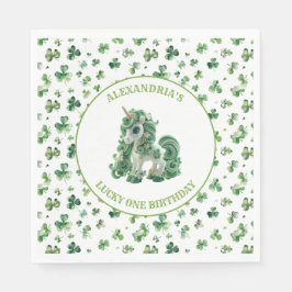 St Patricks Lucky One Unicorn Pappra Napkins Pappersservett