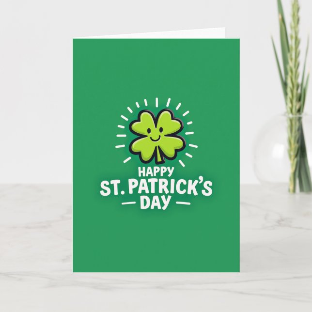St Patricks Lucky Shamrock-kort Kort (Framsida)