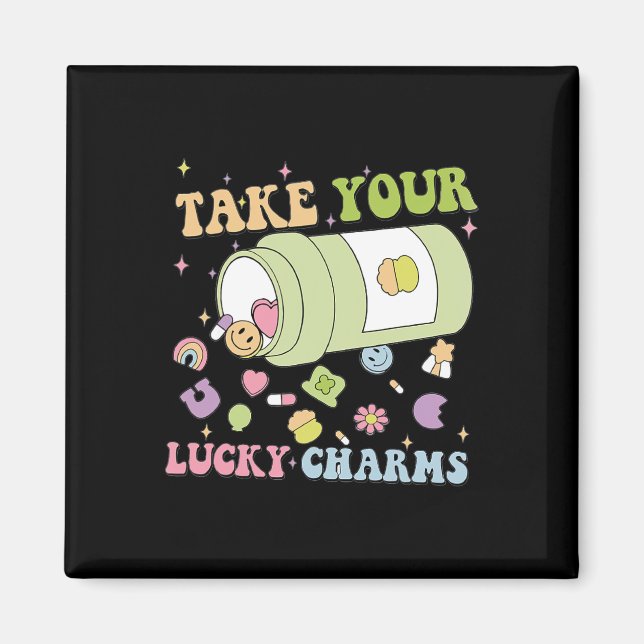 St. Patricks Lucky Sjuksköterska Ta Din Lucky Char Magnet (Framsidan)