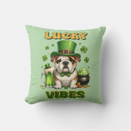 St. Patrick's Lucky Vibes Bulldog Kudde