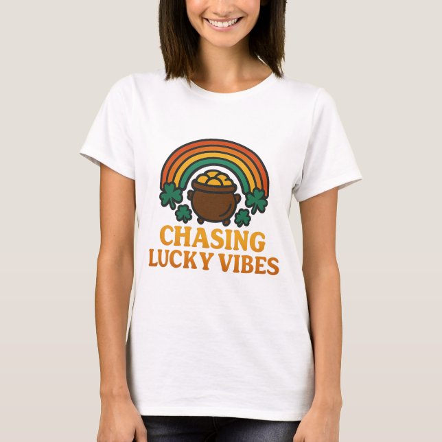 St. Patrick's Lucky Vibes T Shirt (Framsida)