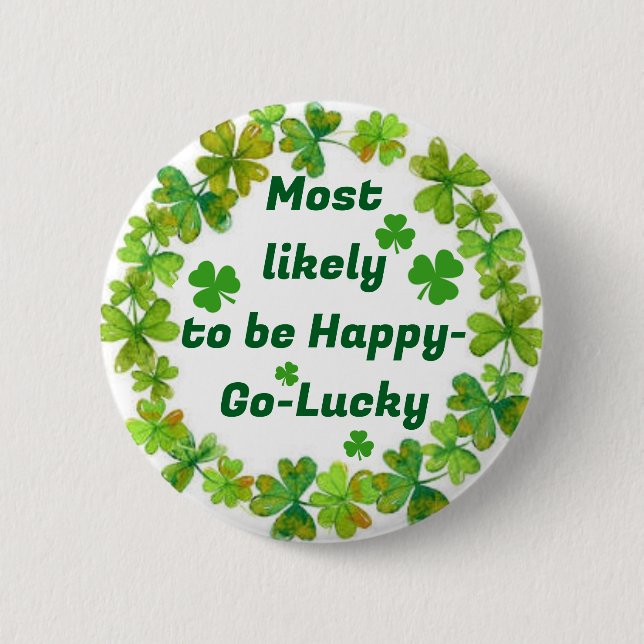 St. Patrick's Lycklig Go Lucky Knapp (Framsida)