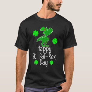 St Patrick's LYCKLIG ST PAREX DAY Rex Dinosaur Fun T Shirt