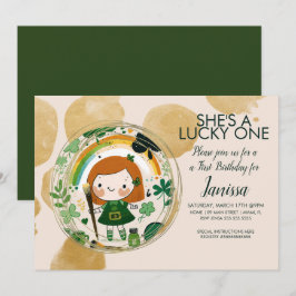St. Patricks Lyckliga Födelsedagsflicka Shamrock K Inbjudningar