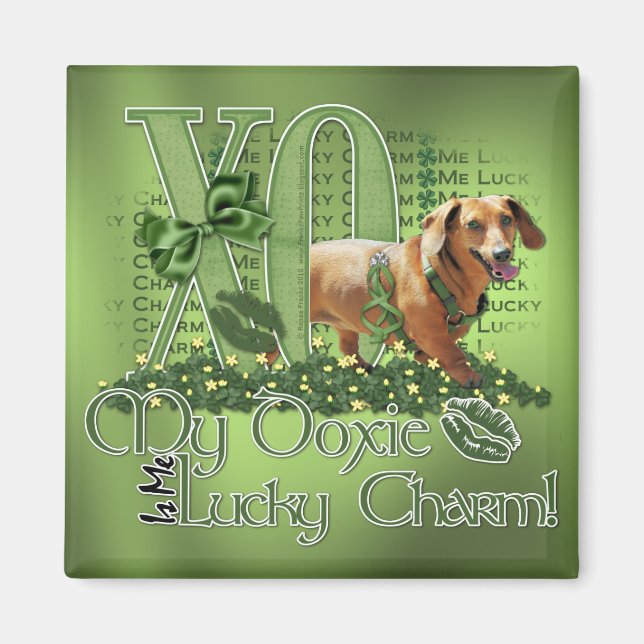 St Patricks - Me Lucky Charm - Dachshund - Abby Magnet (Framsidan)