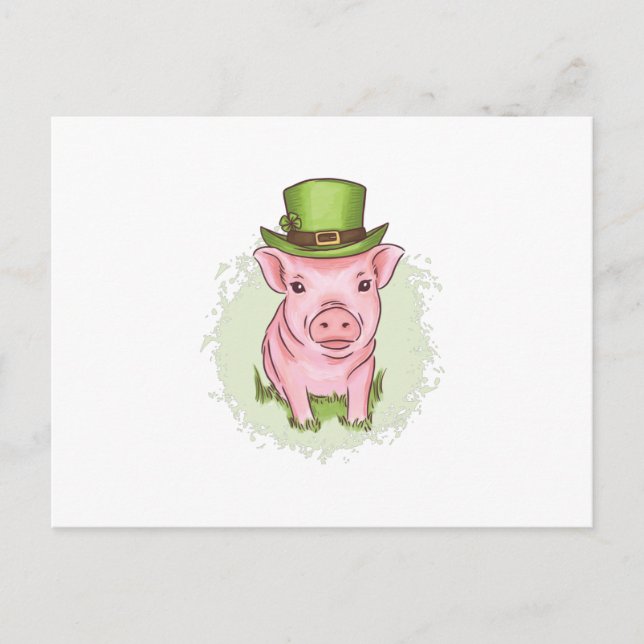 St Patrick's mini pig Vykort (Framsida)