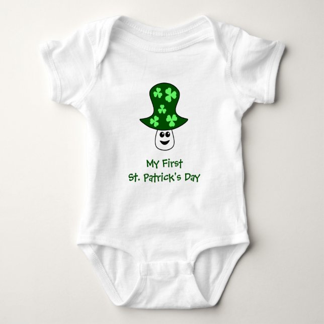 St. Patrick's Mushroom Baby Bodykostym T-shirt (Framsida)