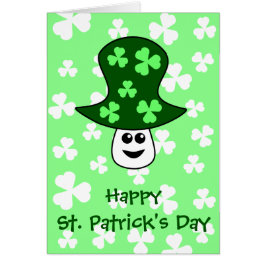 St. Patrick's Mushroom Card Hälsningskort