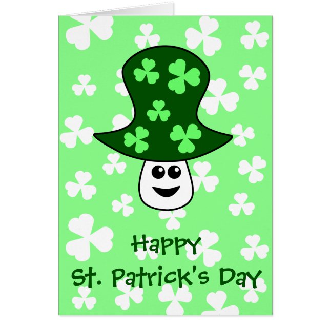 St. Patrick's Mushroom Card Hälsningskort (Framsidan)