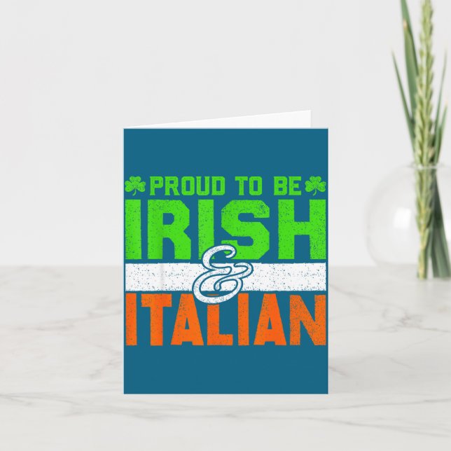 St. Patricks Paddys Day Irländska Italienska Gröna Kort (Framsida)