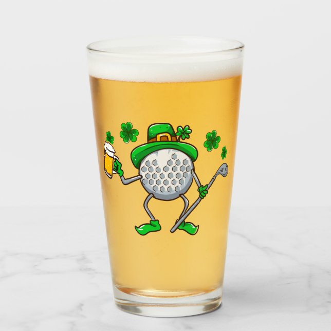 St Patricks Pappa Golf Golfing Leprechaun Irish Be Glaskopp (Framsida fylld)