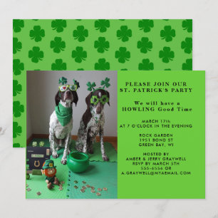 St. Patrick's Party Hundar med Shanrocks bjudande Inbjudningar