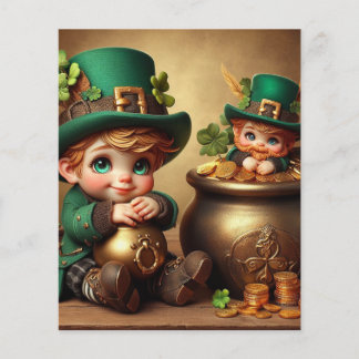 St Patrick's Pot of Guld Boy Leprechaun-inbjudan Flygblad