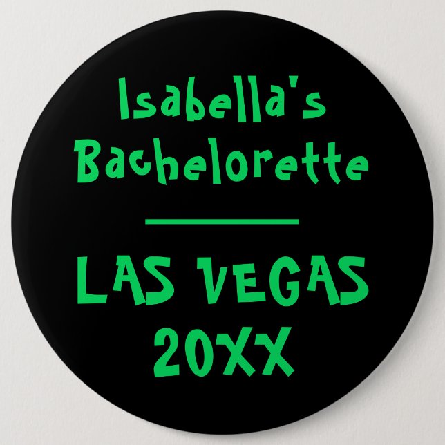 St Patricks Sängvätning I Vegas Neon Grön Svart Knapp (Framsida)