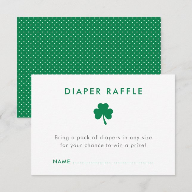 St. Patrick's Shamrock Baby Shower Raffle Inbjudningar (Fram/baksida)