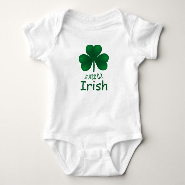 St Patrick's Shamrock Wee Bit Irish Infant Creeper T-shirt (Framsida)
