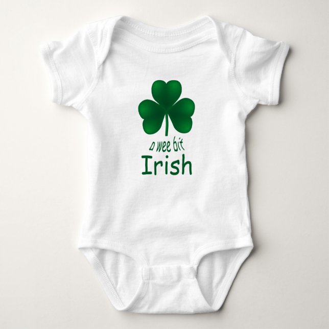 St Patrick's Shamrock Wee Bit Irish Infant Creeper Tee (Framsida)