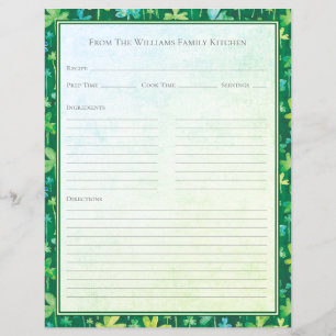 St. Patricks Shamrocks Gröna Receptpapper