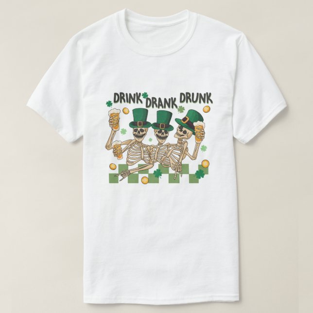 St. Patrick's Skeleton Party T Shirt (Design framsida)