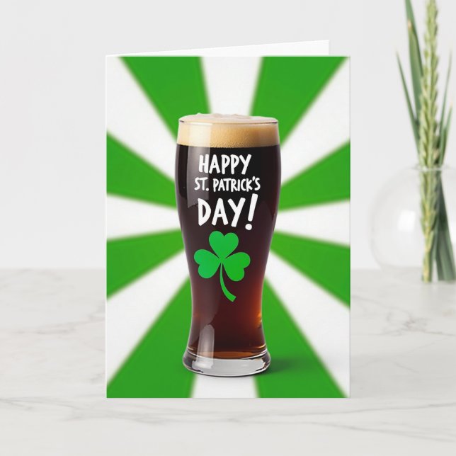St Patricks Stout Glitter Textur Kort (Framsida)