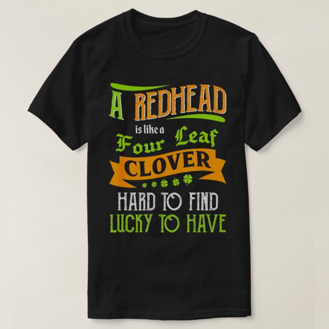 St Patricks T Manar Women Girl Irish Rödhårig T Shirt (Design framsida)