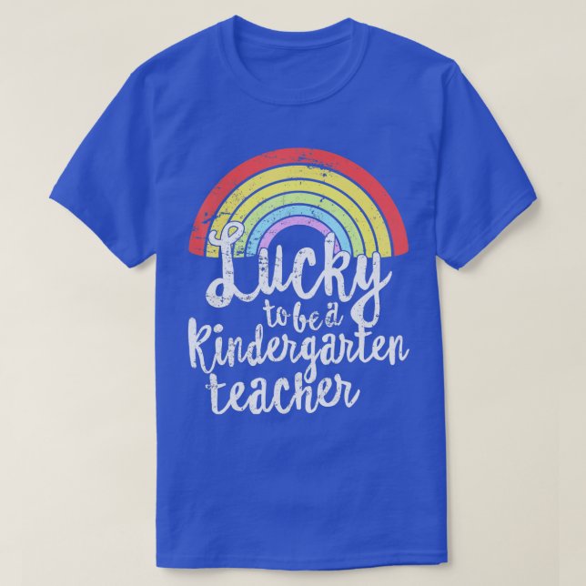St Patricks Teacher Lucky att vara Kindergarten Te T Shirt (Design framsida)