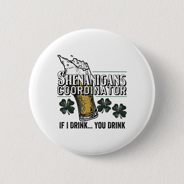 St Patricks Tee Shenanigans Koordinator Om Jag Dri Knapp (Framsida)