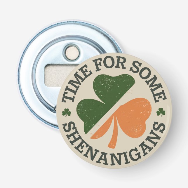 St. Patricks Tid För Lite Bus Clover  Flasköppnare (Framsidan)