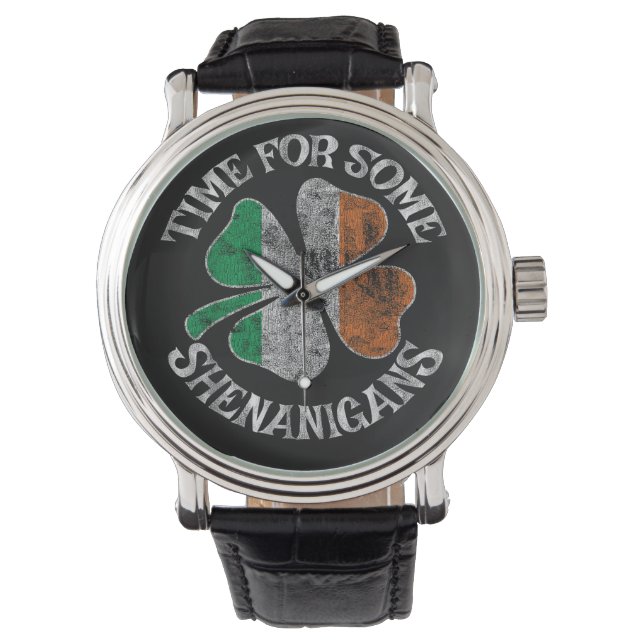 St. Patricks tid för lite busklöver Armbandsur (Framsida)