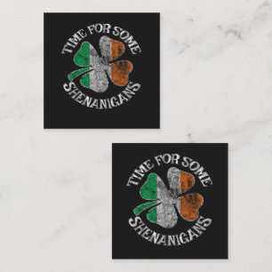 St. Patricks tid för lite busklöver Fyrkantigt Visitkort