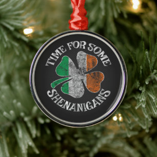 St. Patricks tid för lite busklöver Julgransprydnad Metall