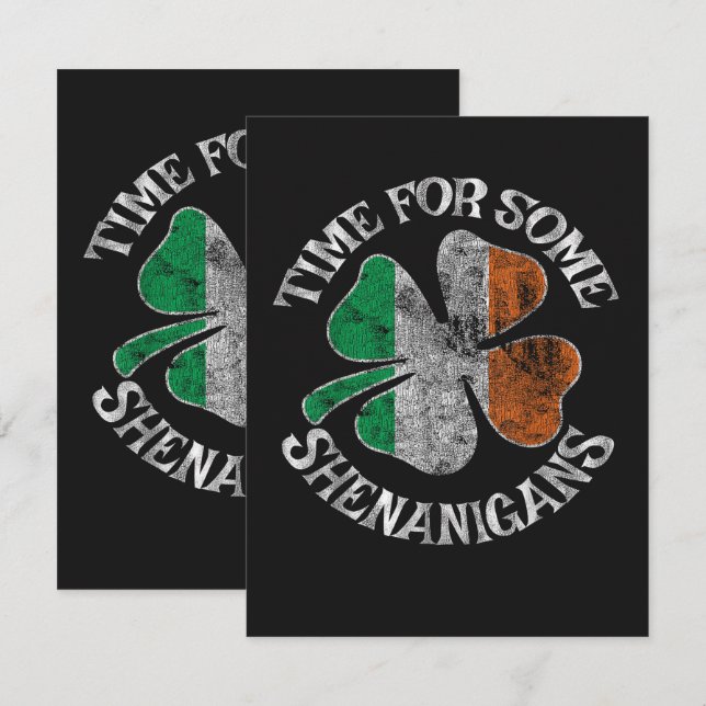 St. Patricks tid för lite busklöver Kort (Fram/baksida)