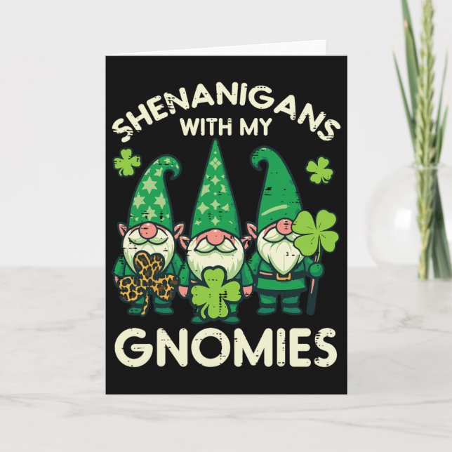 St Patricks Tomtar Bus med Gnomies Män Kvinnor Kort (Framsida)