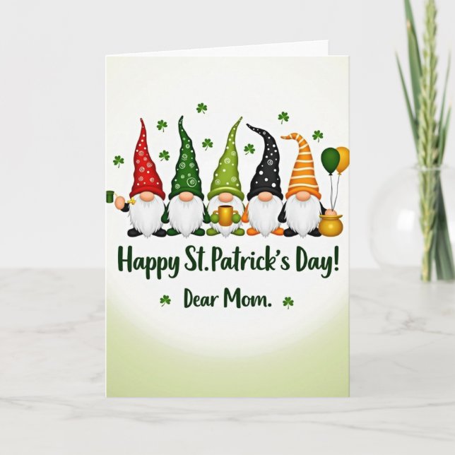 St Patricks Tomtegubbar Vector Art-kort Kort (Framsida)