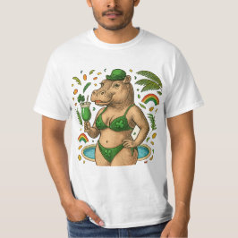 St. Patricks Tropical Pool-fest för flodhästälskar T Shirt