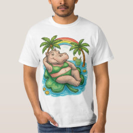 St. Patricks Tropical Pool Party för flodhästälska T Shirt