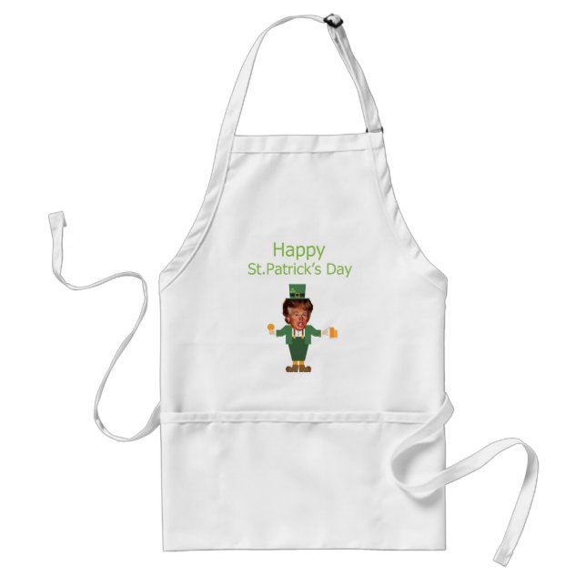 st patricks trump leprechaun förkläde (Framsidan)
