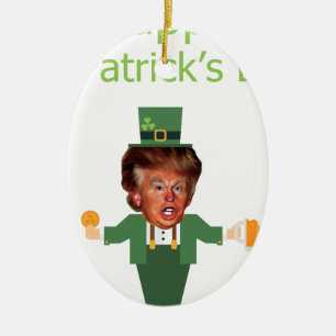 st patricks trump leprechaun julgransprydnad keramik